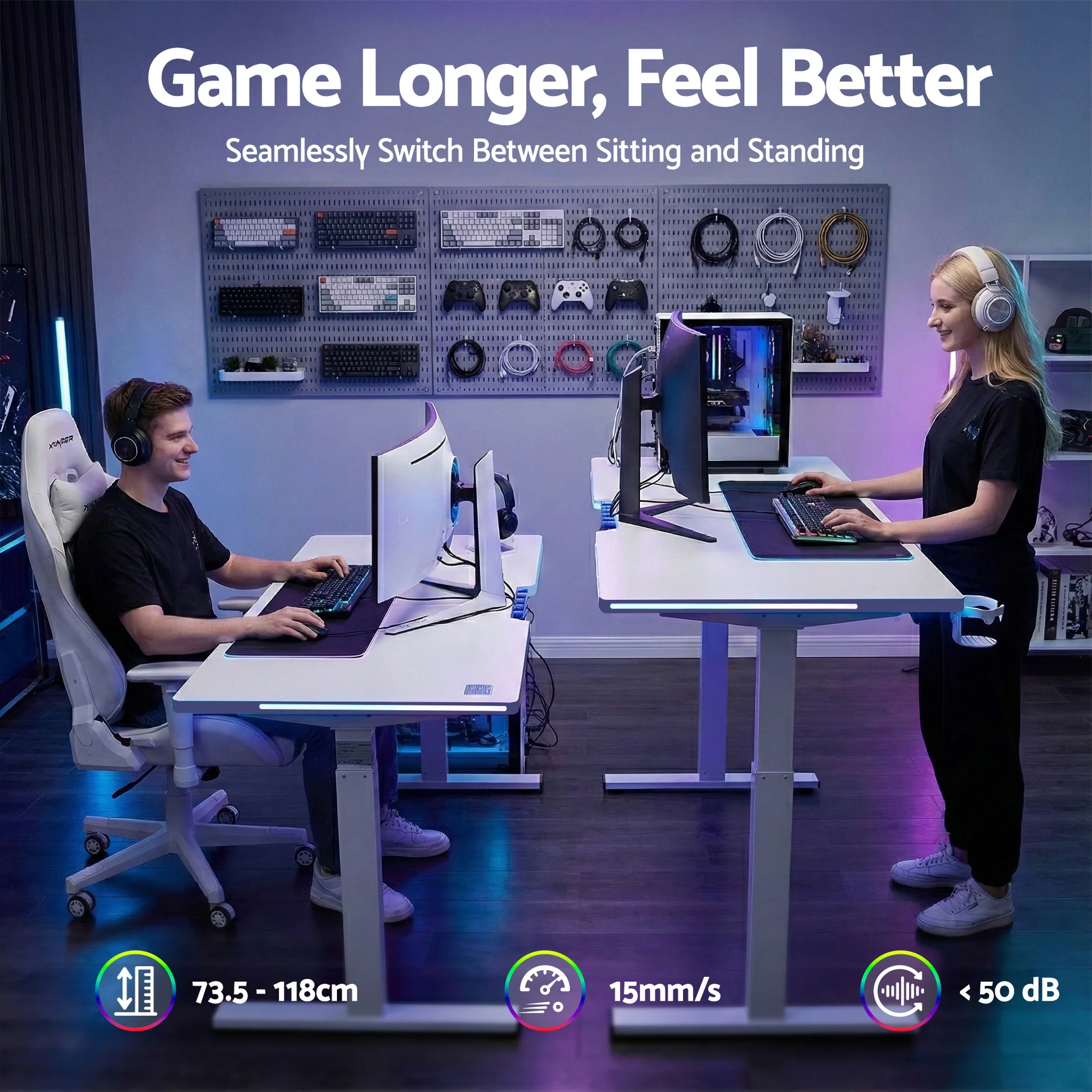 Artiss Electric Standing Desk Height Adjustable Gaming Desk Home Office 140cm - Image 7