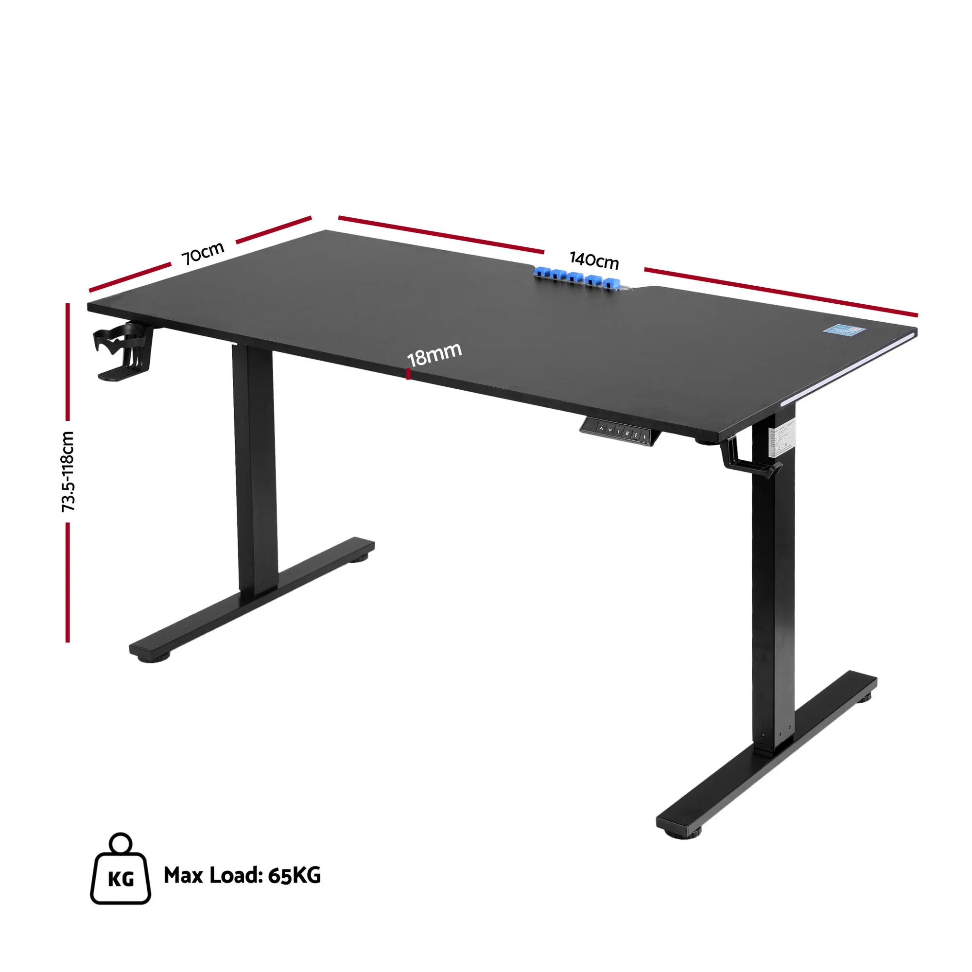 Artiss Electric Standing Desk Height Adjustable Gaming Desk Home Office 140cm - Image 4