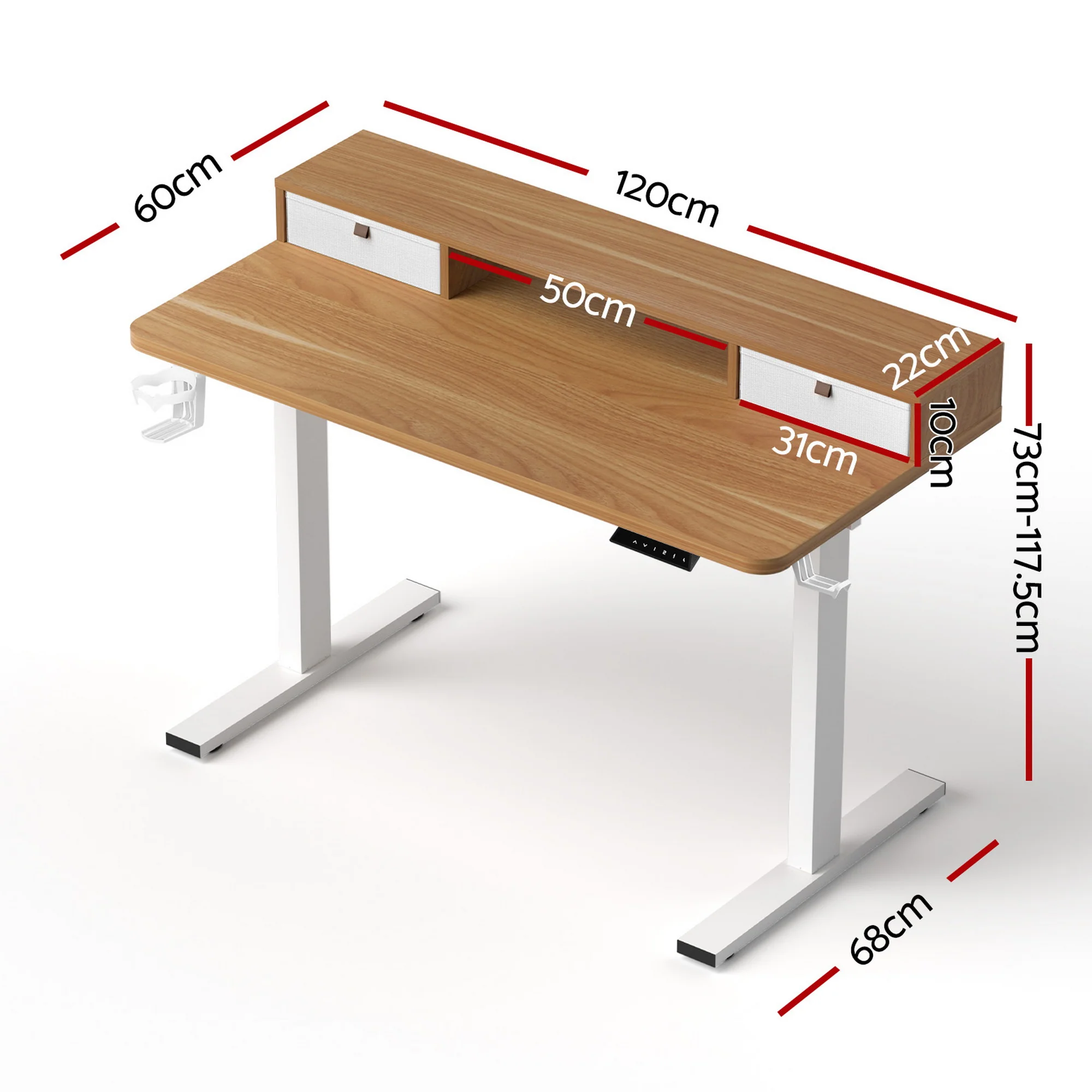 Artiss Electric Standing Desk Height Adjustable Sit Stand Desk Home Office - Image 4
