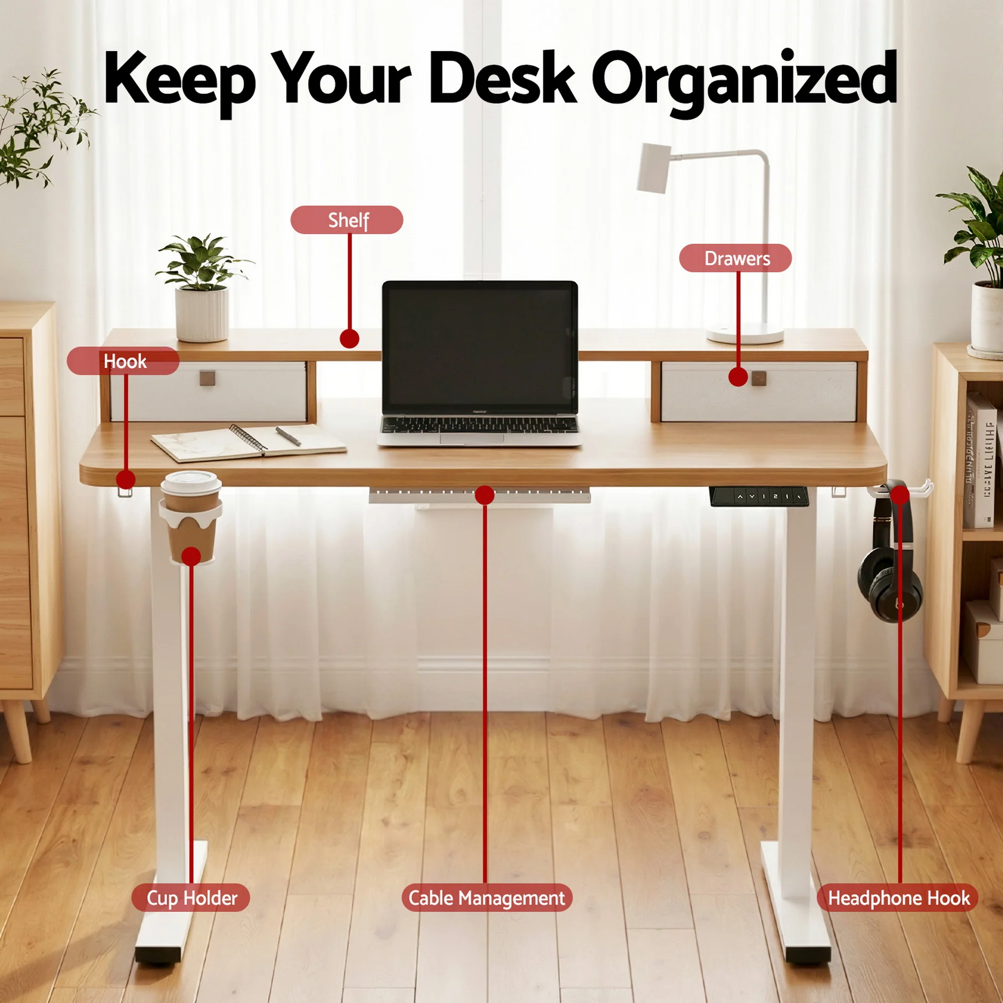 Artiss Electric Standing Desk Height Adjustable Sit Stand Desk Home Office - Image 6