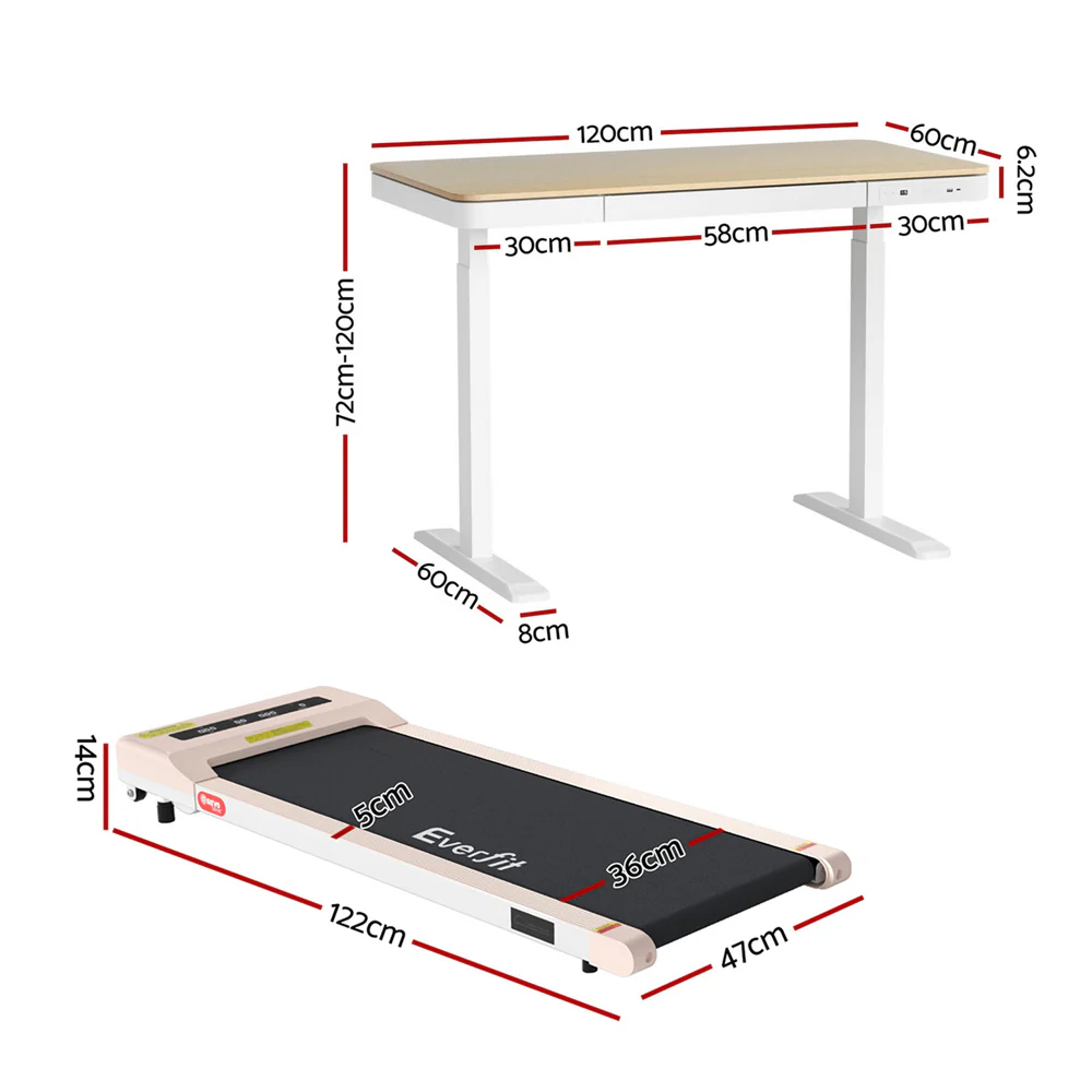 Artiss Electric Treadmill with 120cm Automatic Standing Desk Walking Pad 360mm - Image 4