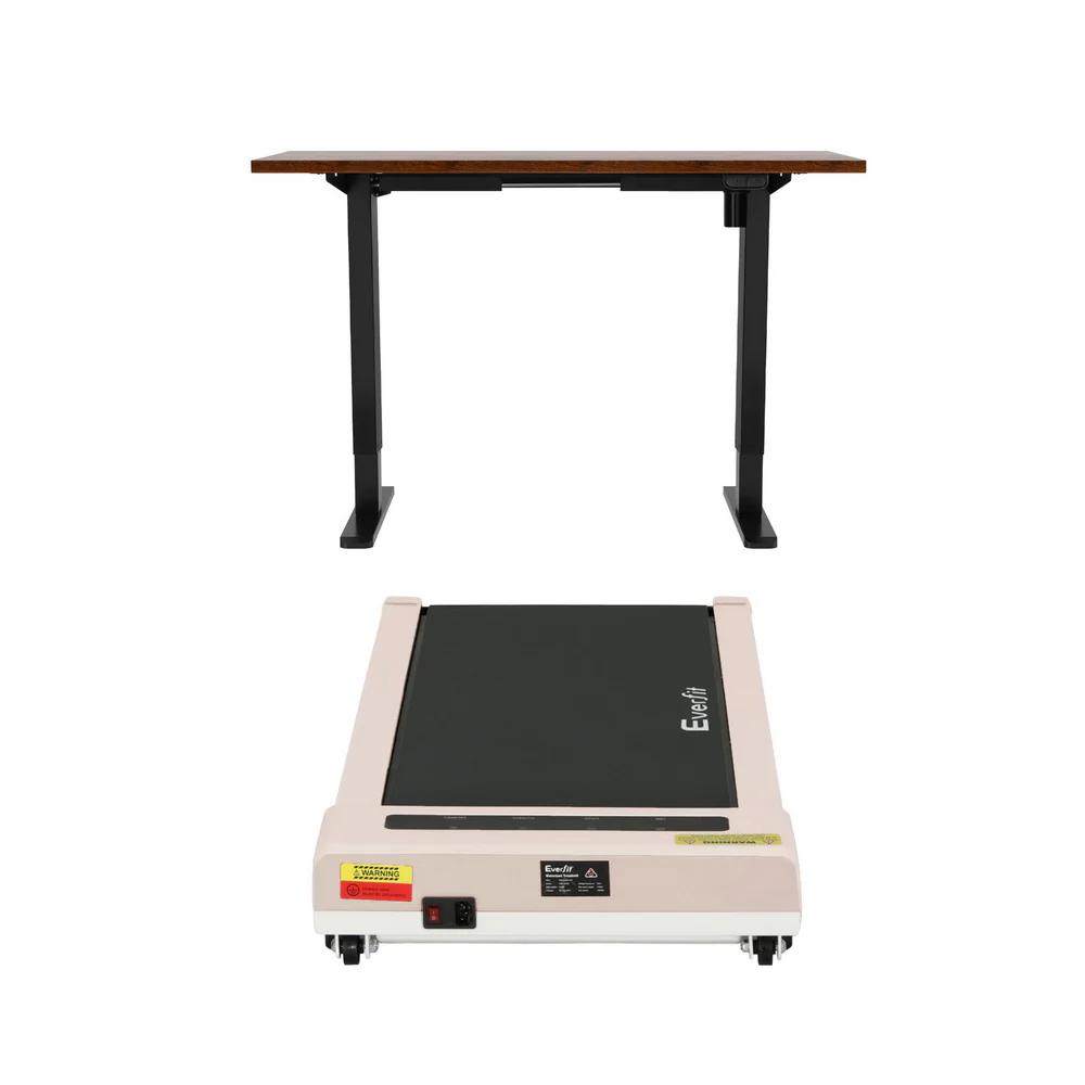 Artiss Electric Walking Pad Treadmill with Height Adjustable 140cm Standing Desk - Black/Brown - Image 5