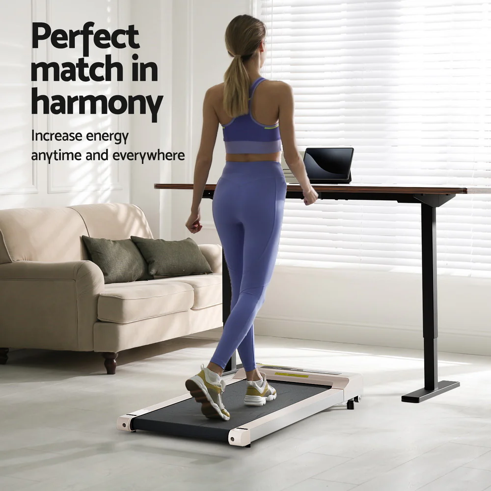 Artiss Electric Walking Pad Treadmill with Height Adjustable 140cm Standing Desk - Black/Brown - Image 6