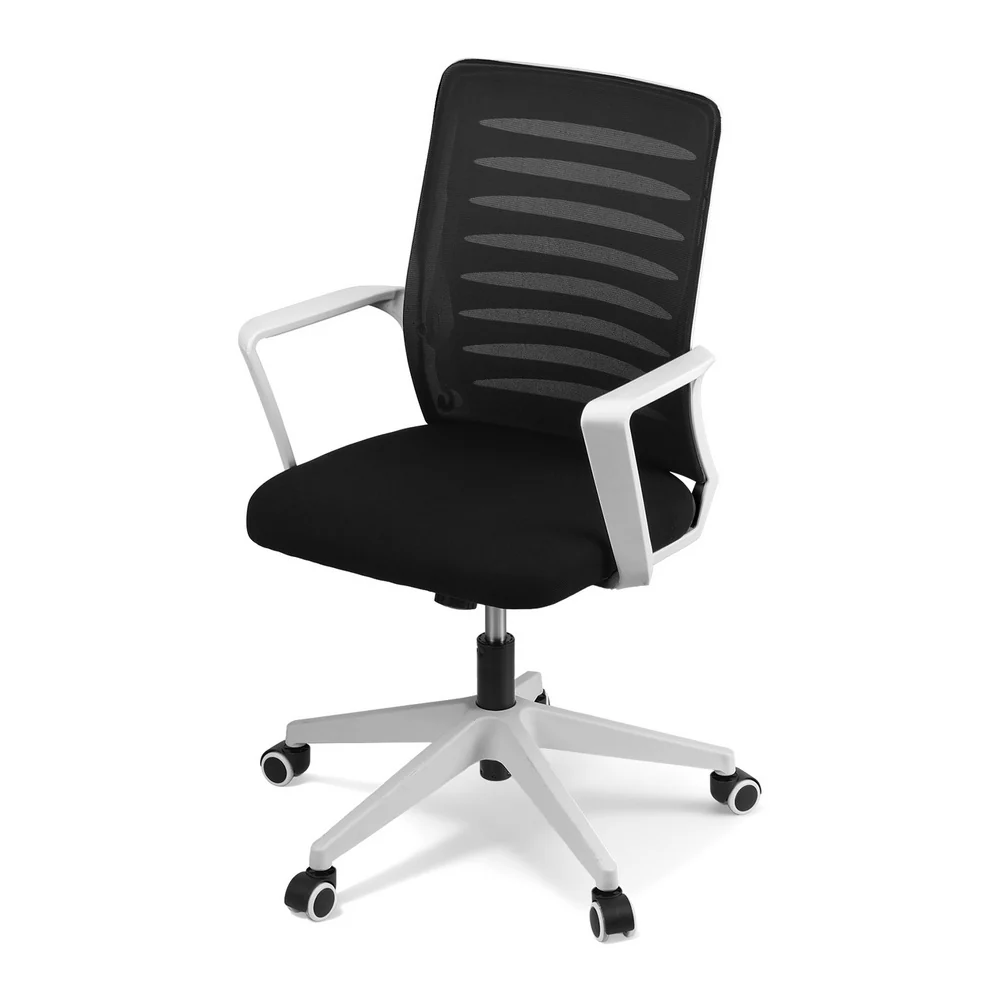 Artiss Ergonomic Office Chair Mesh Computer Desk Chairs with Lumbar Support (Black and White) - Image 3