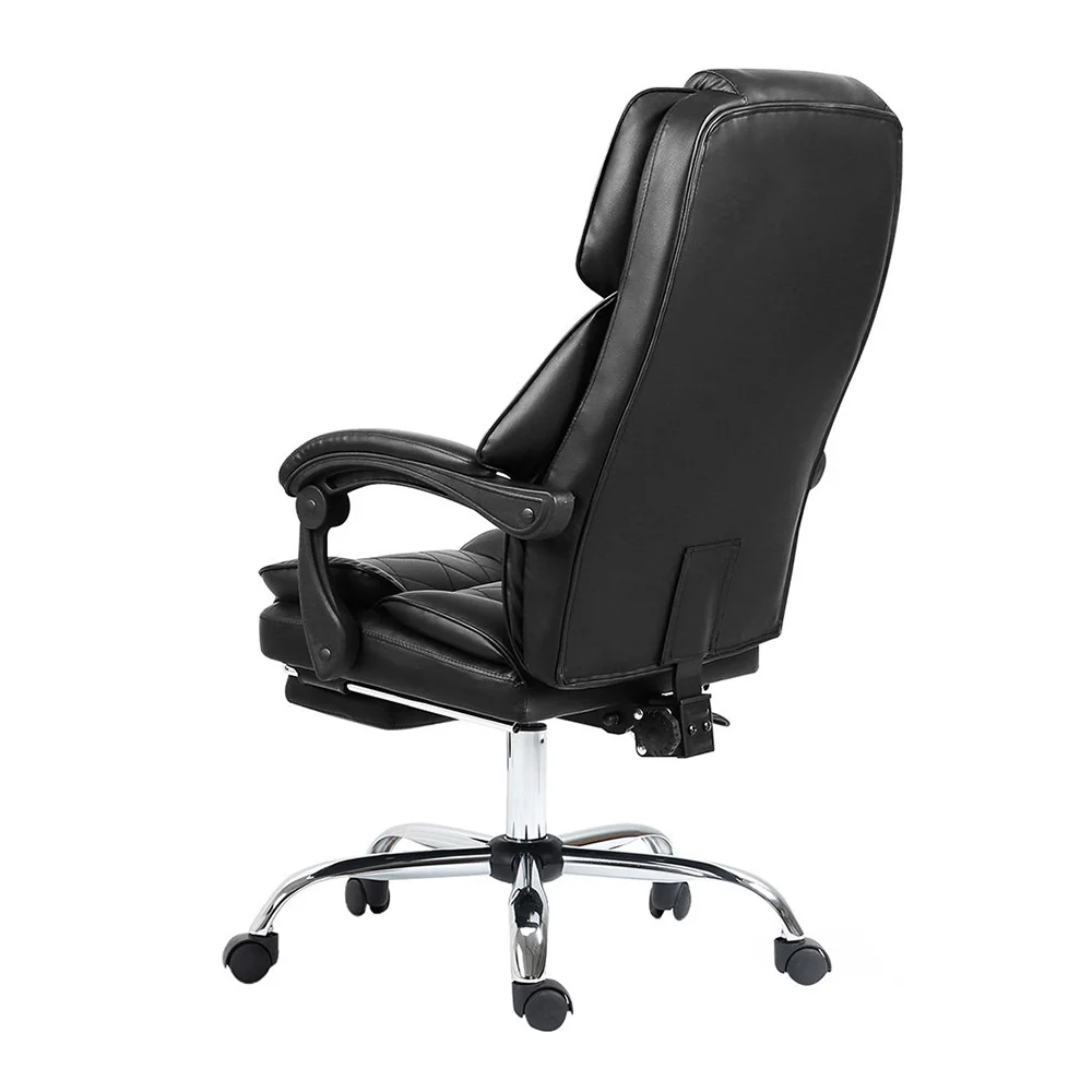 Artiss Executive Office Chair Leather Footrest (Black) - Image 3