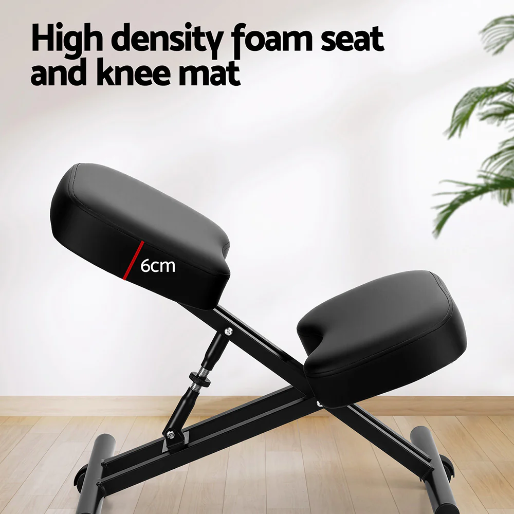 Artiss Kneeling Chair Ergonomic Office Chairs Home Knee Seat Posture Stretch Rest (Black) - Image 6