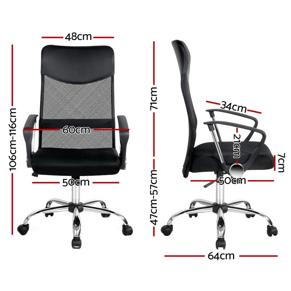 Artiss Mesh Office Chair High Back (Black) - Image 2