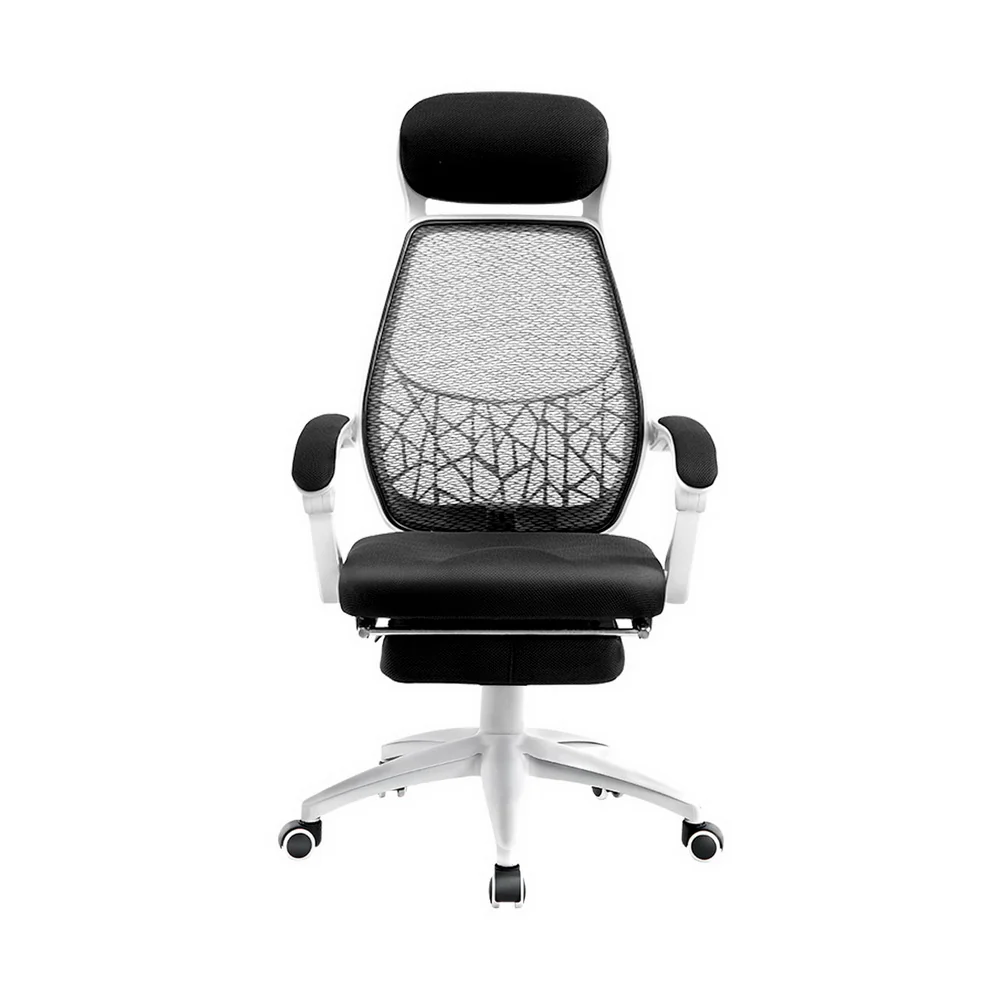 Artiss Mesh Office Chair Recliner (Black/White) - Image 3