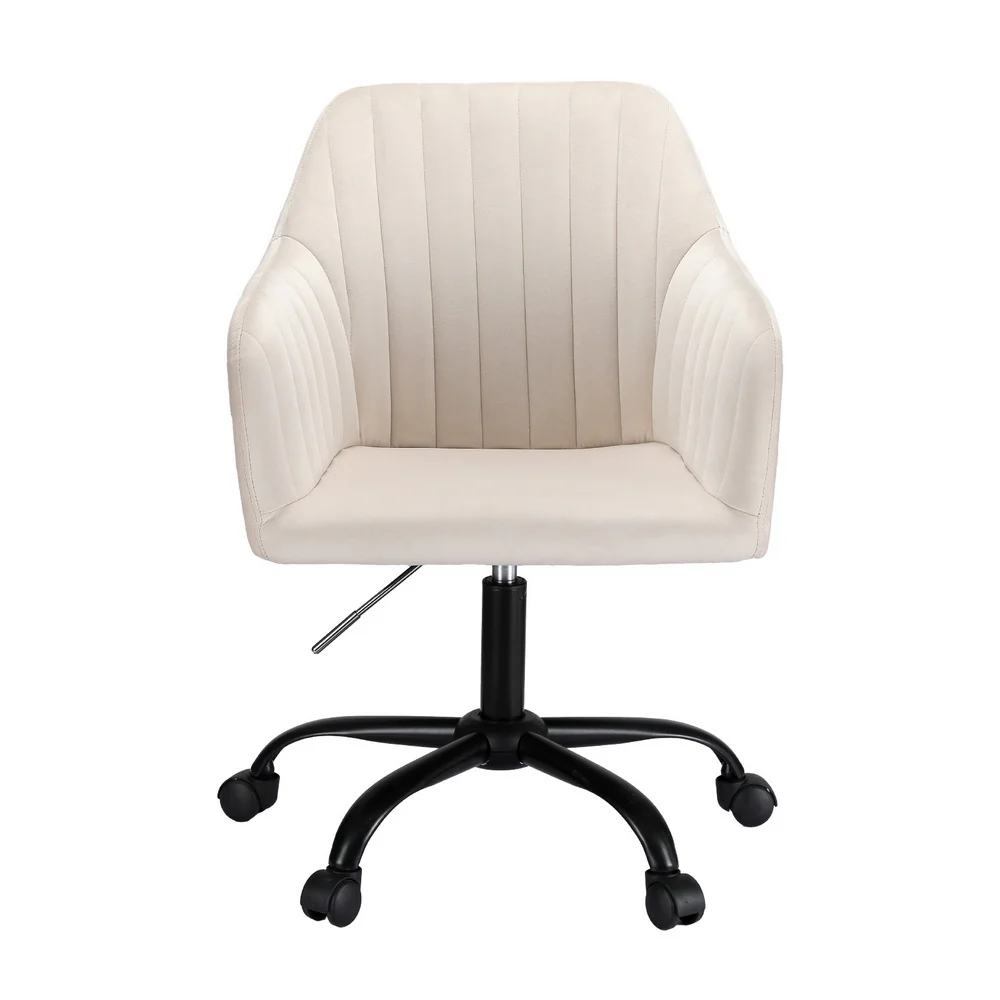 Artiss Office Chair Velvet Seat (Cream) - Image 3