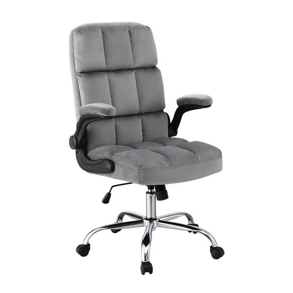 Artiss Office Chair Velvet Seat Racing Gaming Computer Desk Chairs Armrest (Grey)