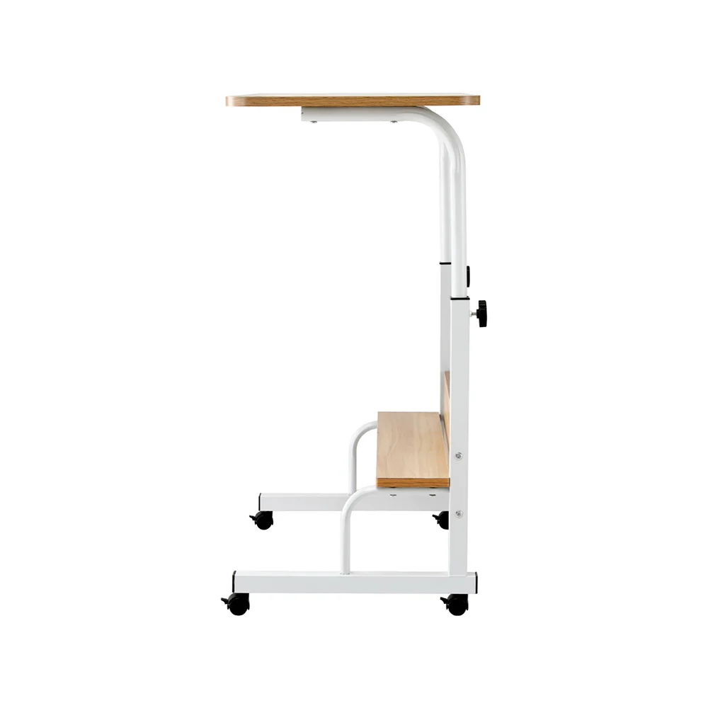 Artiss Portable Sit‑Stand Laptop Desk Height Adjustable Workstation 80cm - Walnut White - Image 3