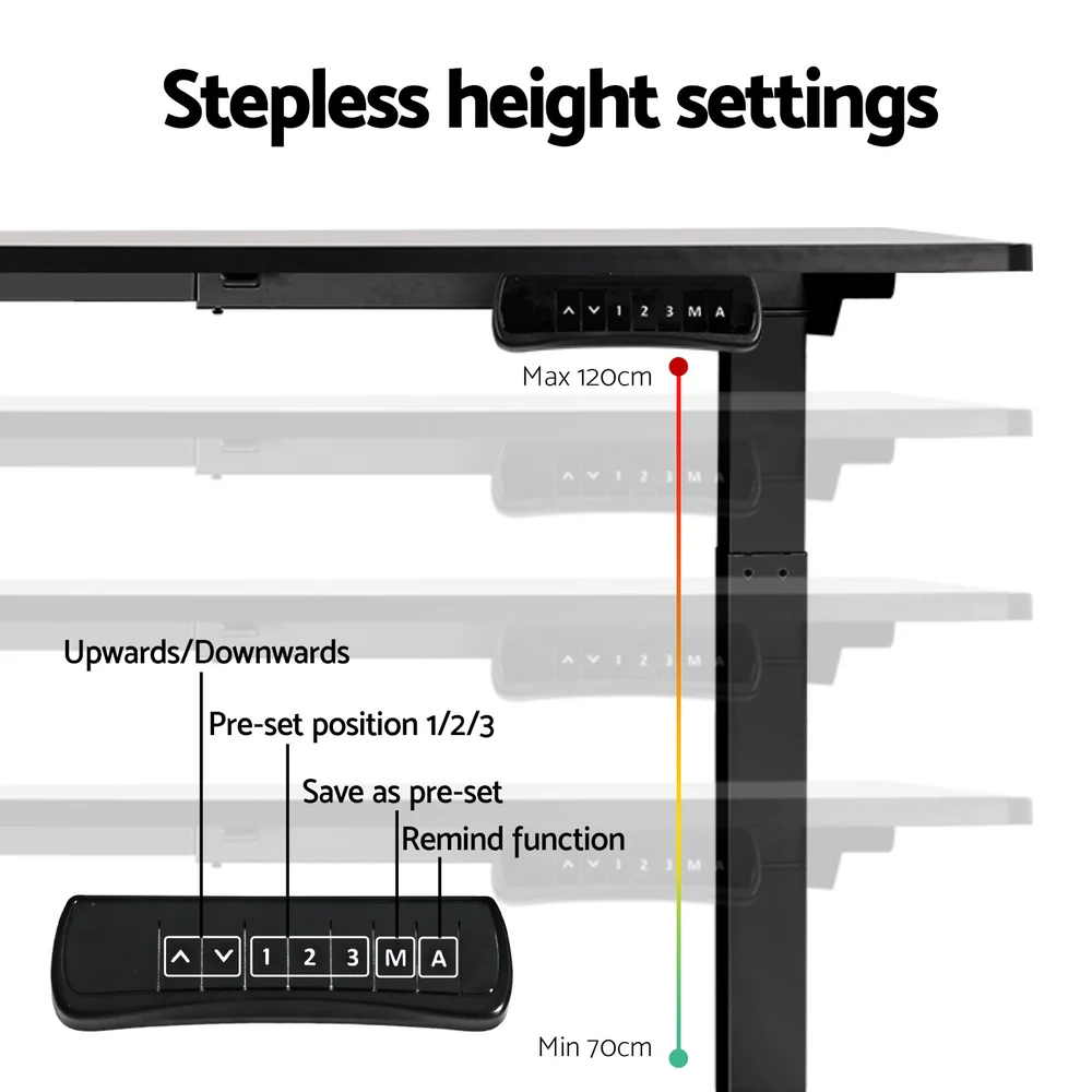 Artiss Standing Desk Frame Only Dual Motor Motorised Black - Image 6