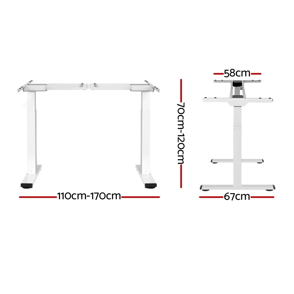 Artiss Standing Desk Frame Only Dual Motor Motorised White - Image 4