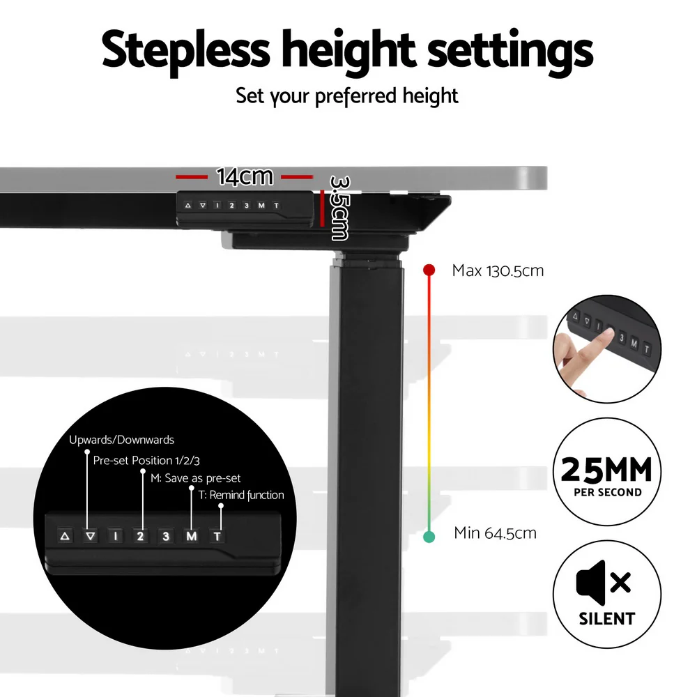 Artiss Standing Desk Frame Only L-shape Motorised - Image 6