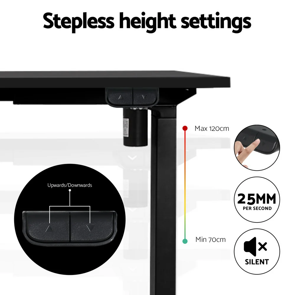 Artiss Standing Desk Frame Only Motorised Black - Image 6