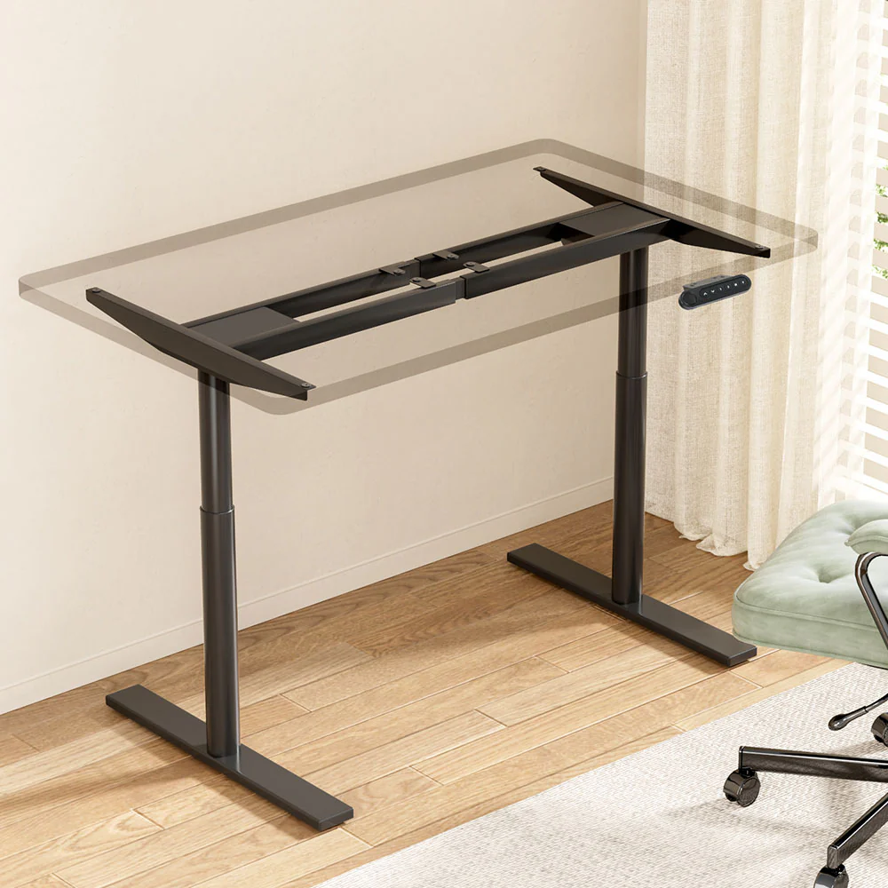 Artiss Standing Desk Frame Only Motorised Dual Motor Black - Image 2