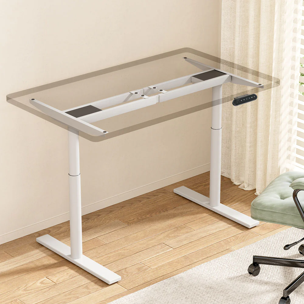 Artiss Standing Desk Frame Only Motorised Dual Motor White - Image 2