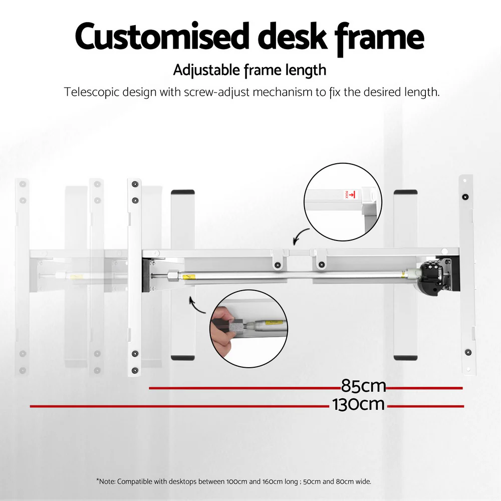 Artiss Standing Desk Frame Only Motorised White - Image 7