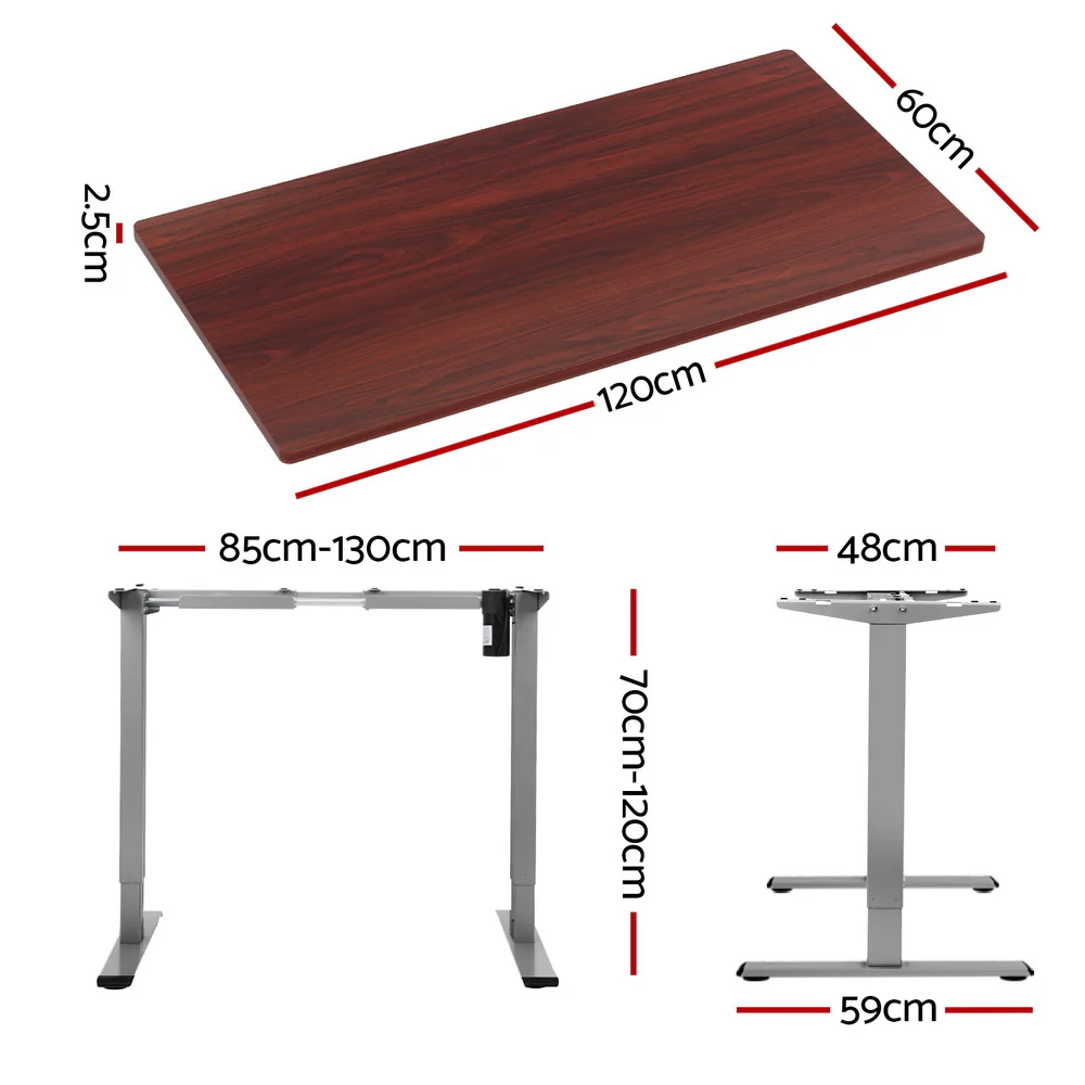 Artiss Standing Desk Motorised 120CM Walnut - Image 4