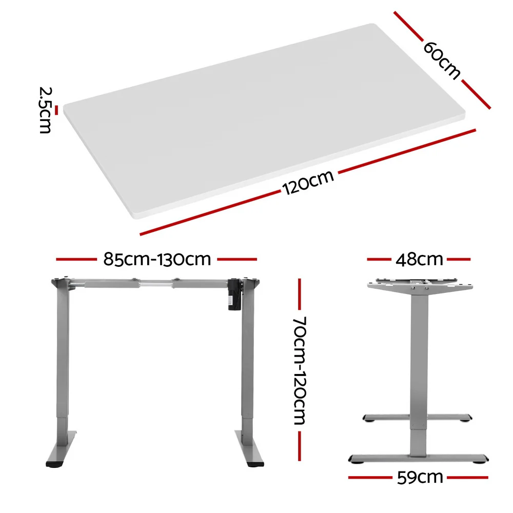 Artiss Standing Desk Motorised 120CM White - Image 4