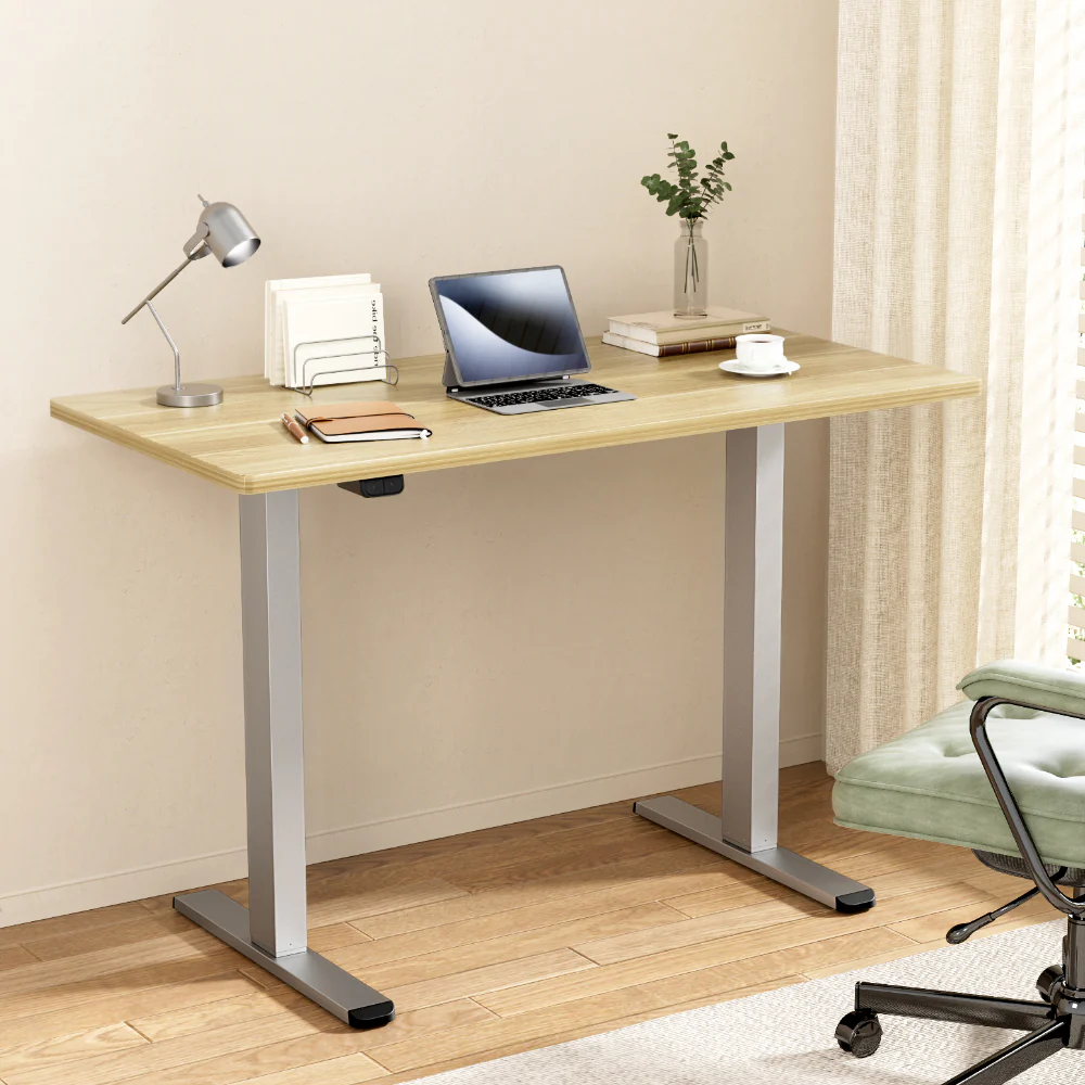 Artiss Standing Desk Motorised 120CM White Oak - Image 2