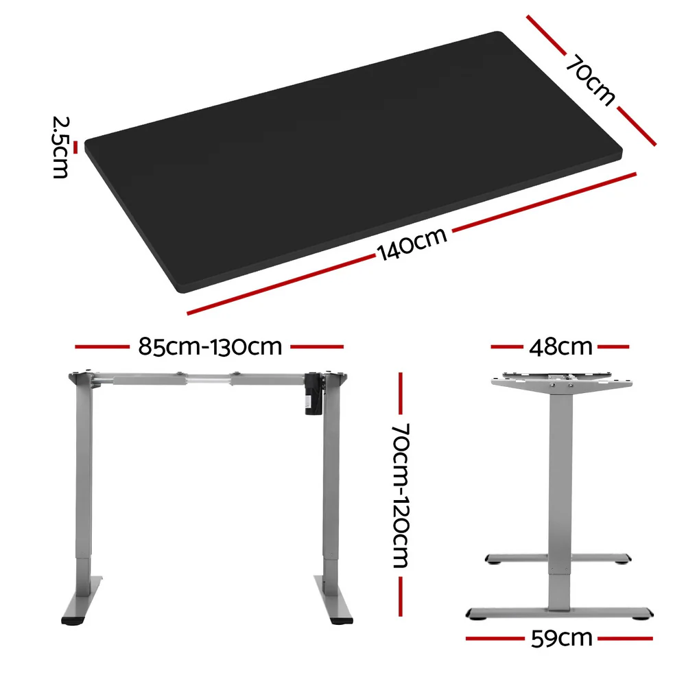 Artiss Standing Desk Motorised 140CM Black - Image 4