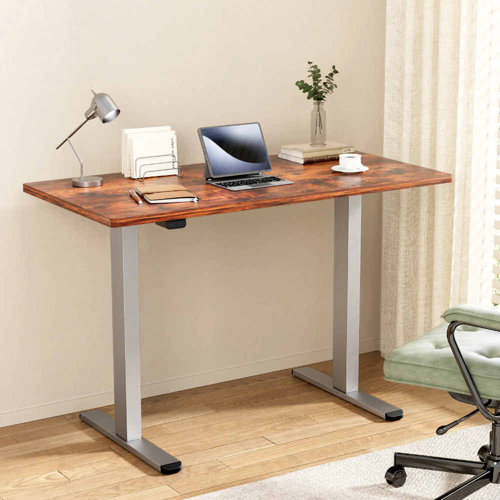 Artiss Standing Desk Motorised 140CM Rustic Brown - Image 2