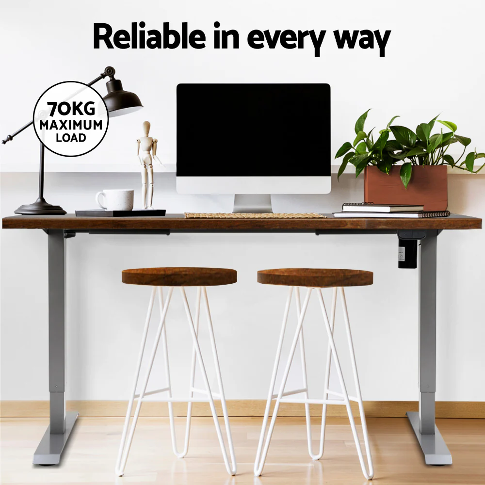 Artiss Standing Desk Motorised 140CM Rustic Brown - Image 8