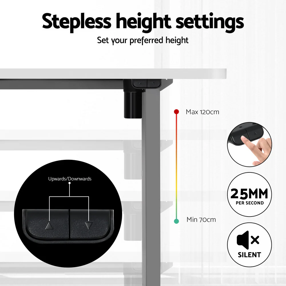 Artiss Standing Desk Motorised 140CM White - Image 7