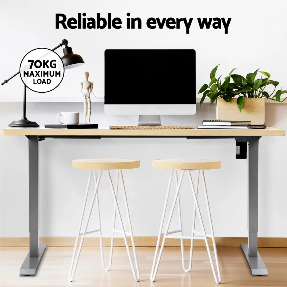 Artiss Standing Desk Motorised 140CM White Oak - Image 8