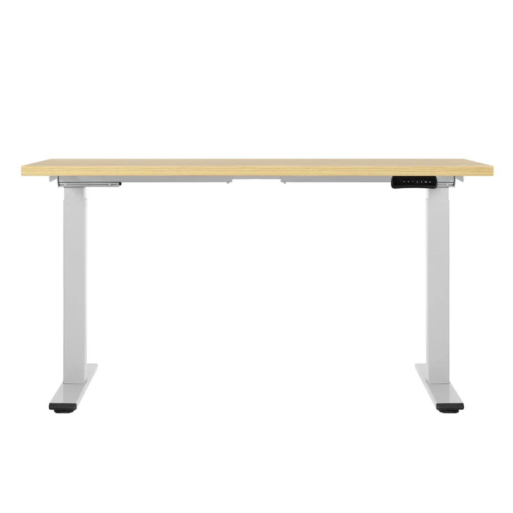 Artiss Standing Desk Motorised Dual Motor 120CM White Oak - Image 5