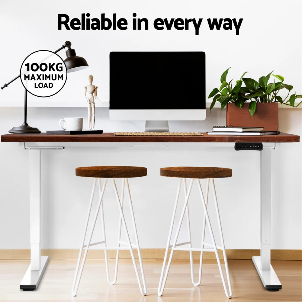 Artiss Standing Desk Motorised Dual Motor 140CM Rustic Brown - Image 8