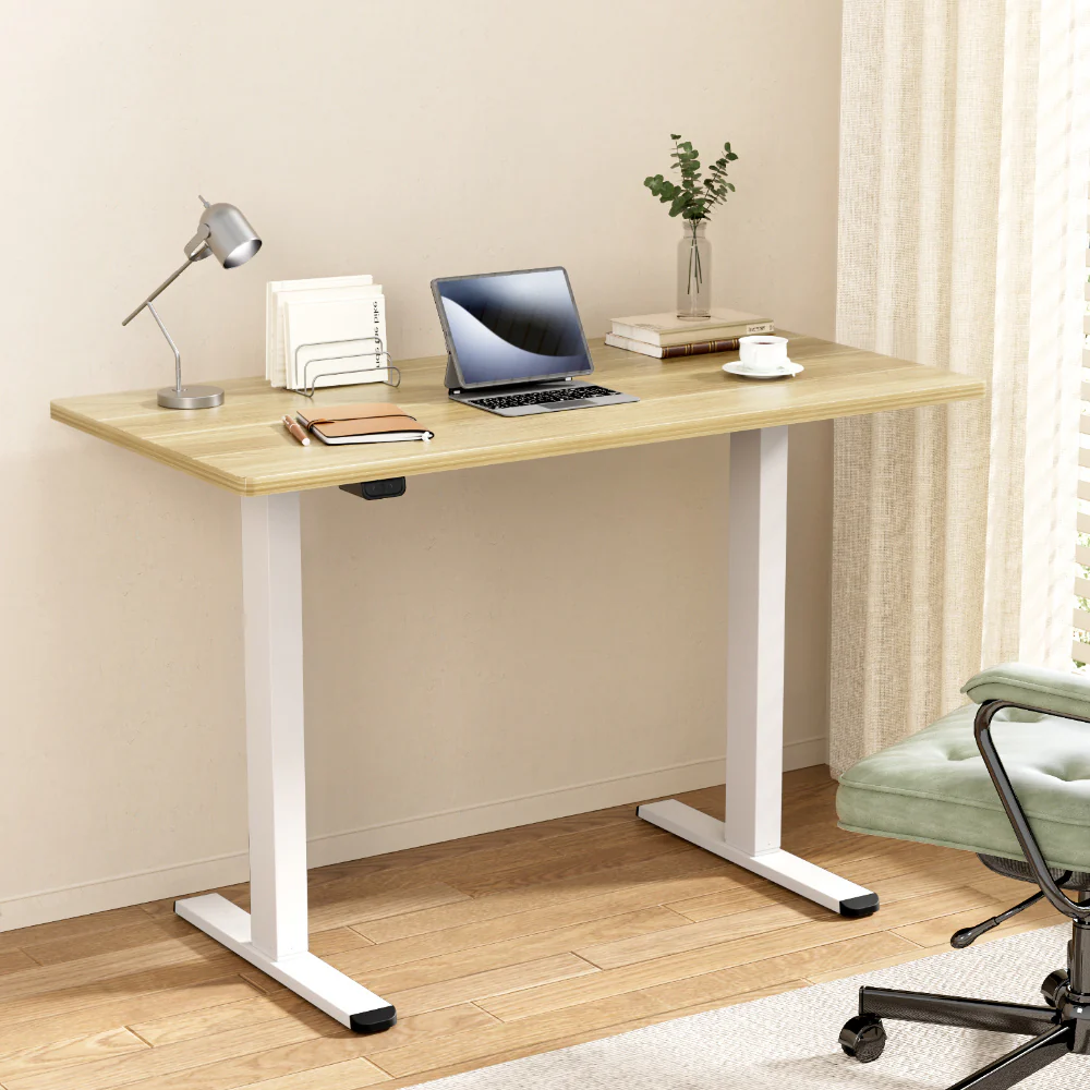 Artiss Standing Desk Motorised Dual Motor 140CM White Oak - Image 2