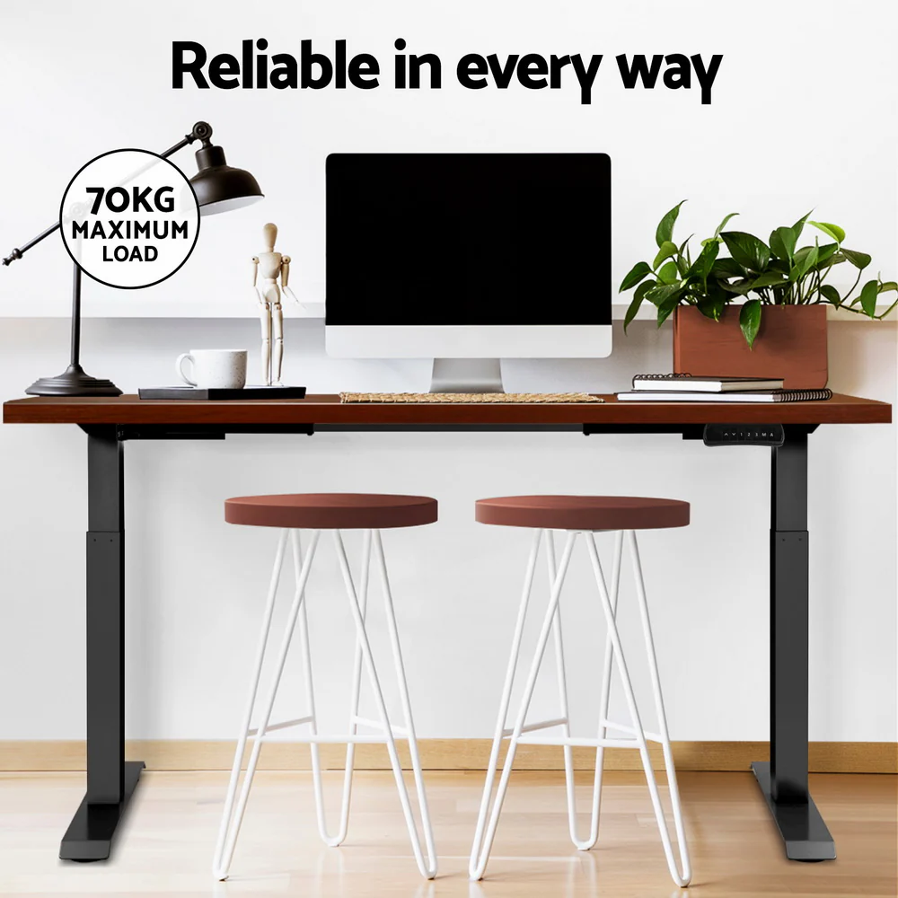 Artiss Standing Desk Motorised Dual Motor Walnut 120CM - Image 8