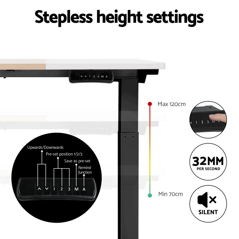 Artiss Standing Desk Motorised Electric Dual Motor 120CM - Image 7