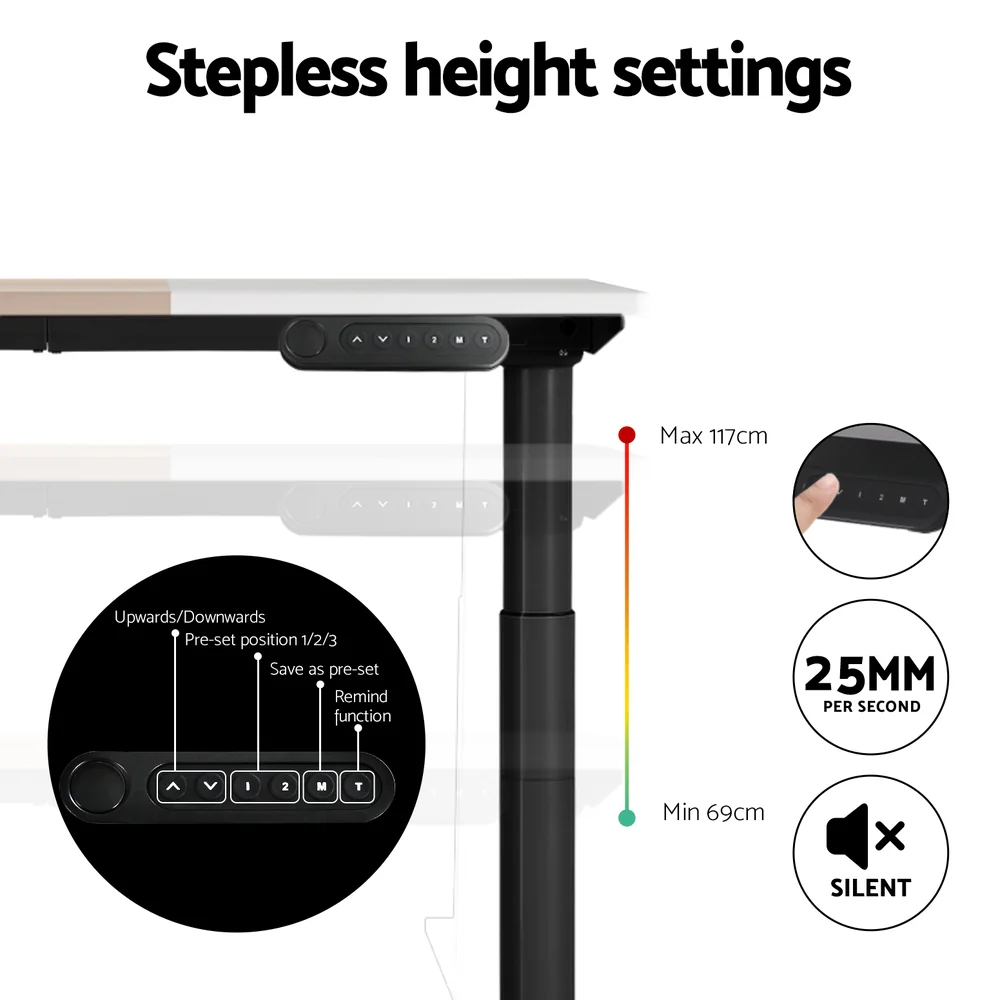 Artiss Standing Desk Motorised Electric Dual Motor 120CM - Image 7
