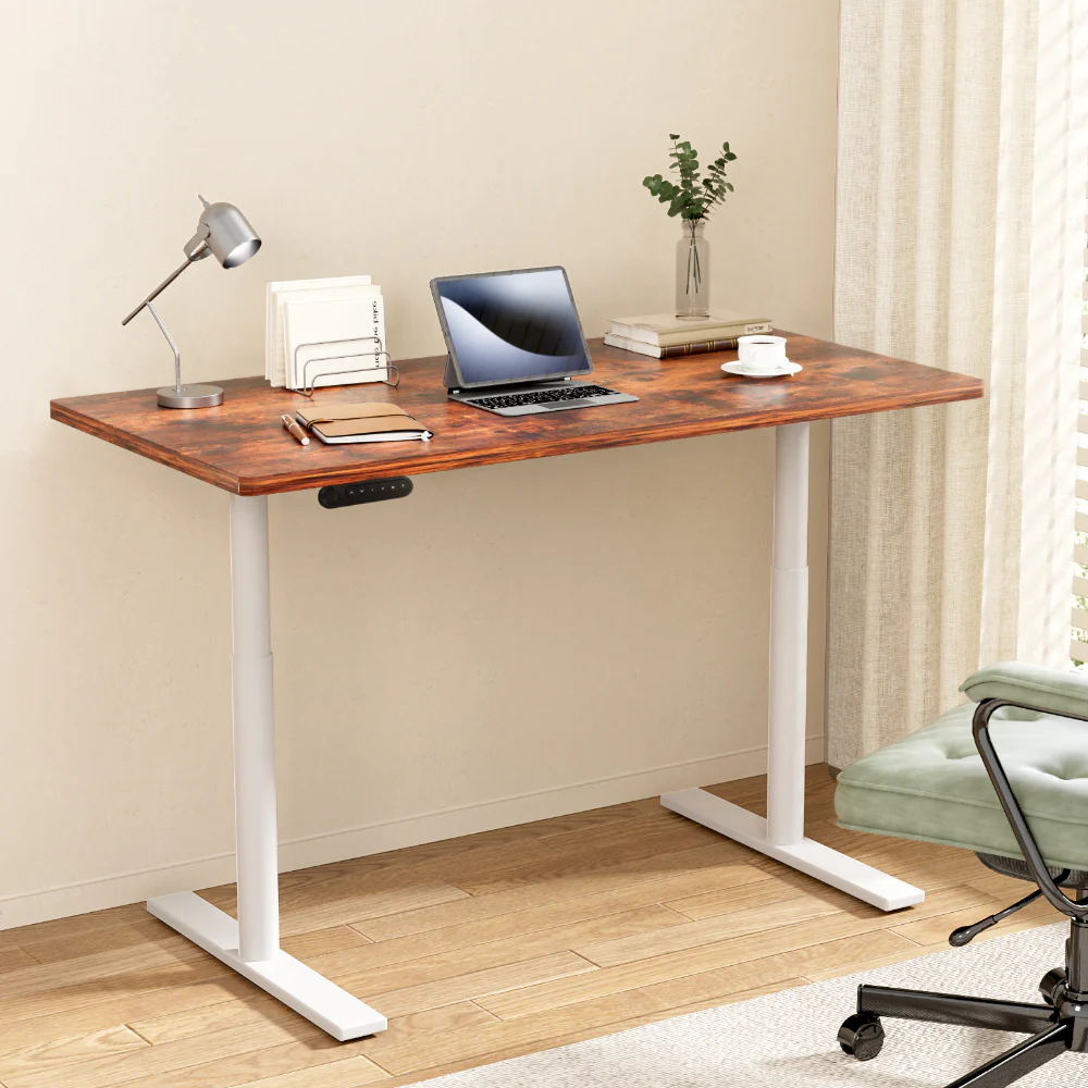 Artiss Standing Desk Motorised Electric Dual Motor 140CM Rustic Brown - Image 2