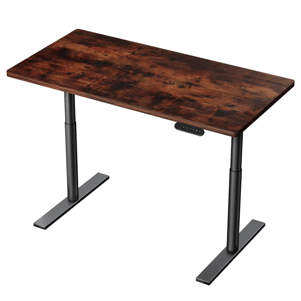 Artiss Standing Desk Motorised Electric Dual Motor Rustic Brown 120CM - Image 3