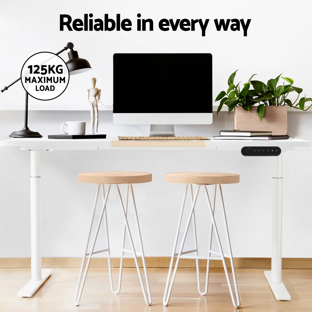 Artiss Standing Desk Motorised Electric Dual Motor Splice White Pine 120CM - Image 8