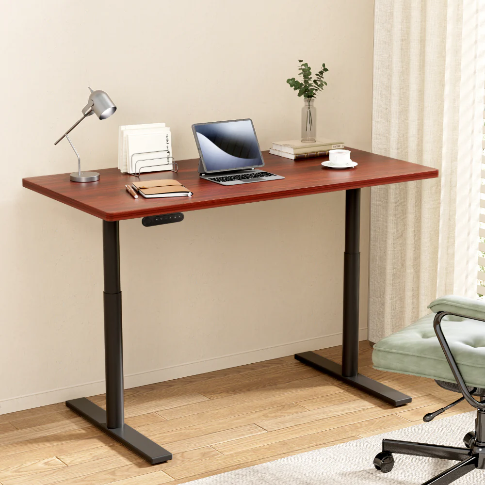 Artiss Standing Desk Motorised Electric Dual Motor Walnut 140CM - Image 2