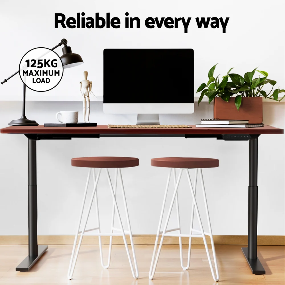 Artiss Standing Desk Motorised Electric Dual Motor Walnut 140CM - Image 8