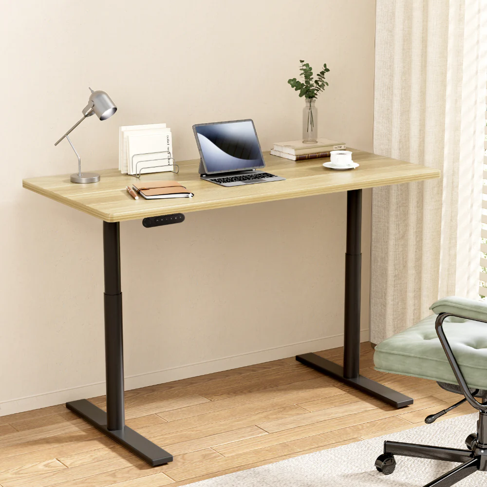 Artiss Standing Desk Motorised Electric Dual Motor White Oak 120CM - Image 2