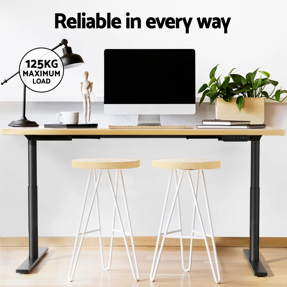 Artiss Standing Desk Motorised Electric Dual Motor White Oak 120CM - Image 8