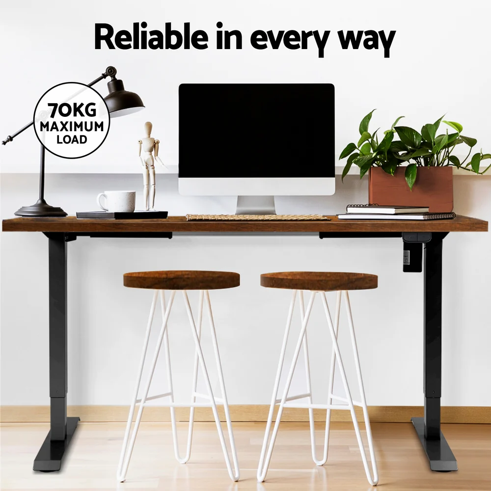 Artiss Standing Desk Motorised Rustic Brown 120CM - Image 8