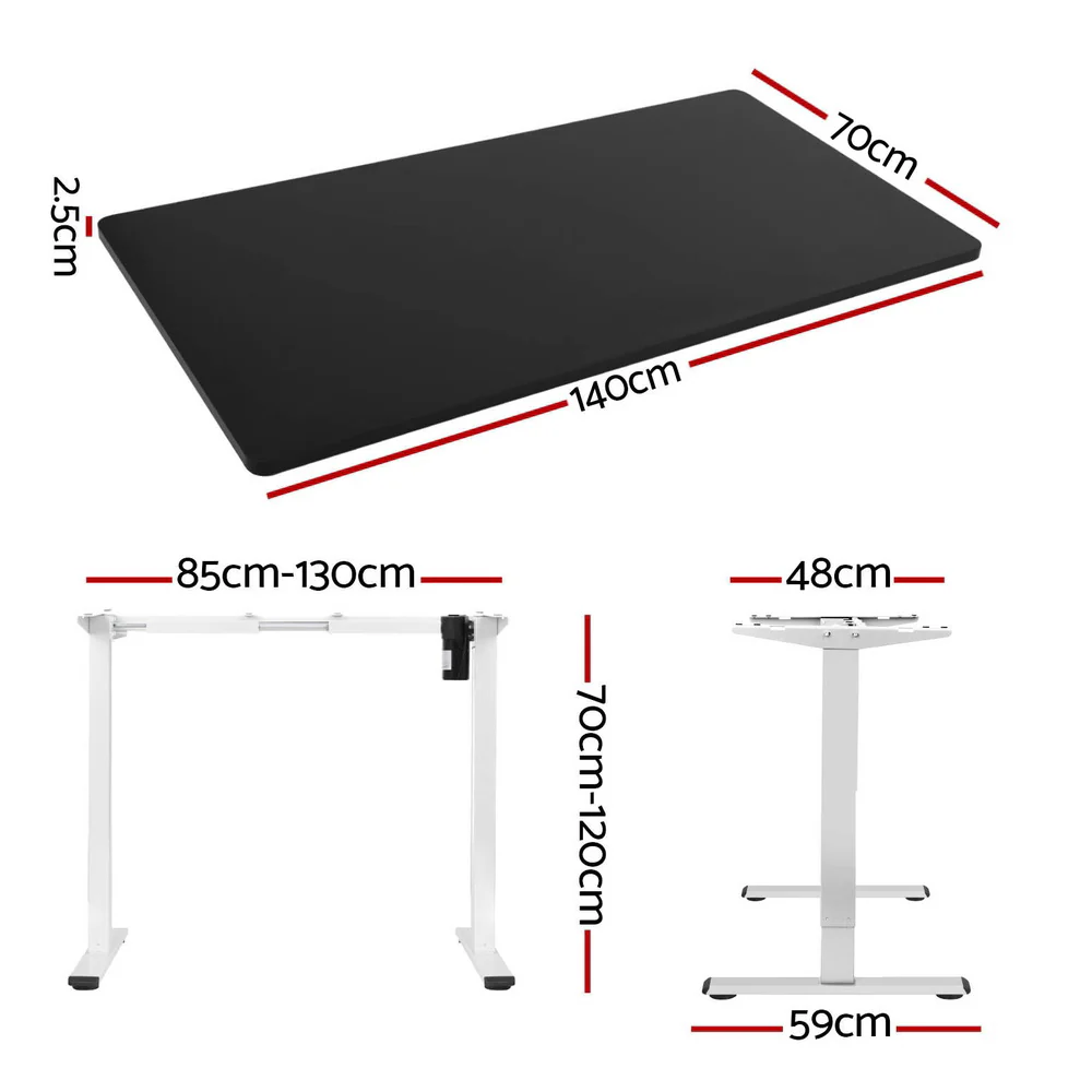 Artiss Standing Desk Motorised Sit Stand Desks Black 140CM - Image 4