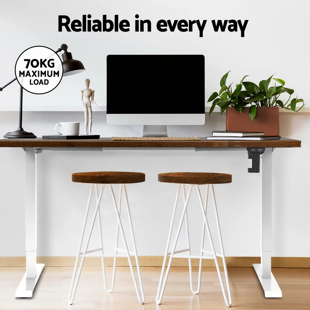 Artiss Standing Desk Motorised Sit Stand Desks Rustic Brown 120CM - Image 8