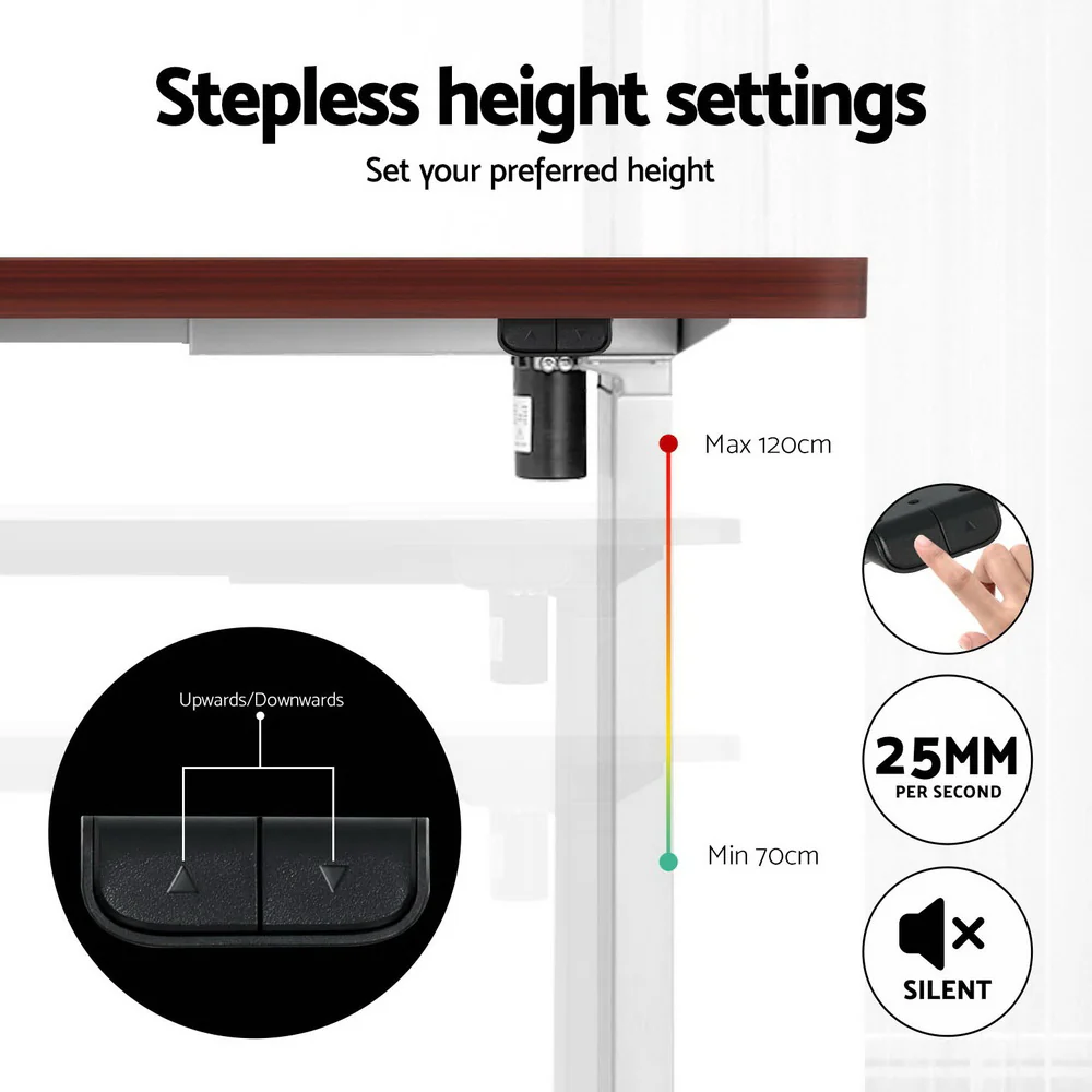 Artiss Standing Desk Motorised Sit Stand Desks Walnut 120CM - Image 7