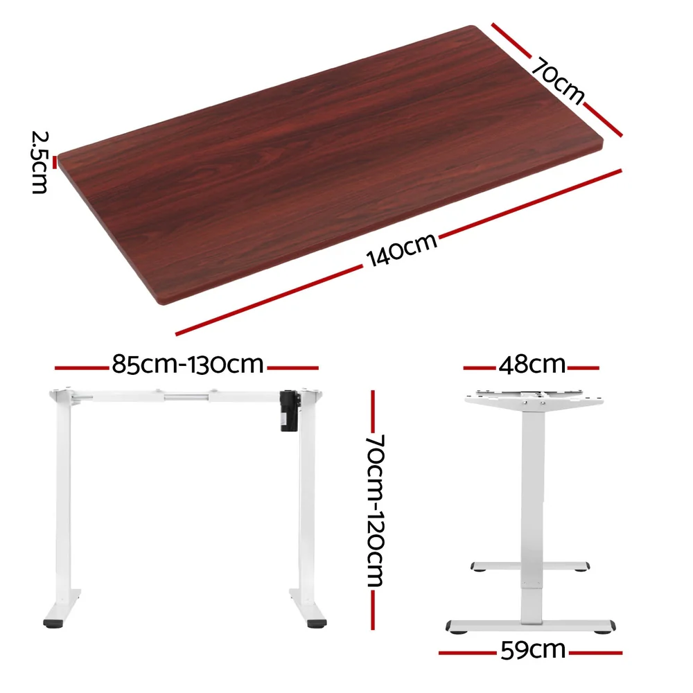 Artiss Standing Desk Motorised Sit Stand Desks Walnut 140CM - Image 4