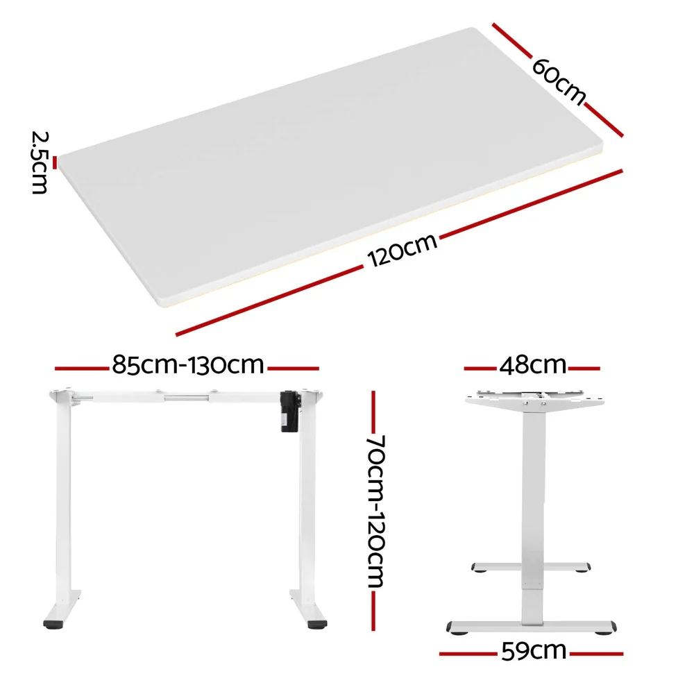 Artiss Standing Desk Motorised Sit Stand Desks White 120CM - Image 4