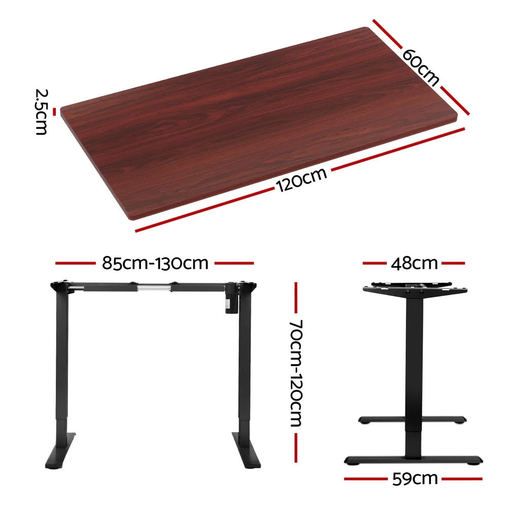Artiss Standing Desk Motorised Walnut 120CM - Image 4
